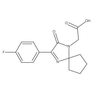 2-(3-(4-Fluorophenyl)-2-oxo-1,4-diazaspiro[4.4]non-3-en-1-yl)acetic acid Structure