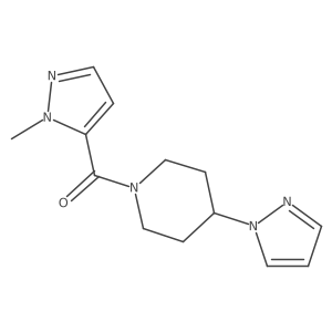 1-(1-methyl-1H-pyrazole-5-carbonyl)-4-(1H-pyrazol-1-yl)piperidine Structure