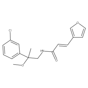(E)-N-(2-(3-chlorophenyl)-2-methoxypropyl)-3-(furan-3-yl)acrylamide结构式