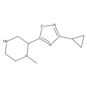 2-(3-Cyclopropyl-1,2,4-oxadiazol-5-yl)-1-methylpiperazine结构式