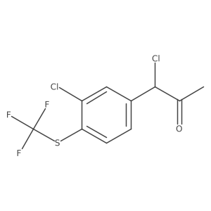 1-Chloro-1-(3-chloro-4-(trifluoromethylthio)phenyl)propan-2-one结构式