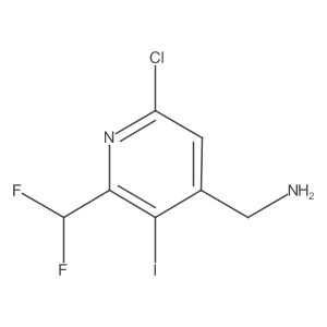 (6-Chloro-2-(difluoromethyl)-3-iodopyridin-4-yl)methanamine结构式