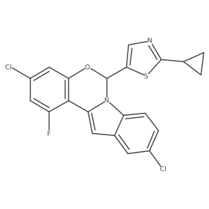 (9S)-5,14-Dichloro-9-(2-cyclopropyl-1,3-thiazol-5-yl)-3-fluoro-8-oxa-10-azatetracyclo[8.7.0.02,.011,1]heptadeca-1(17),2(7),3,5,11,13,15-heptaene Structure