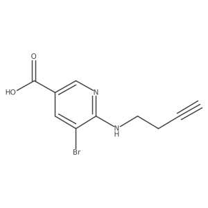 5-Bromo-6-[(but-3-yn-1-yl)amino]pyridine-3-carboxylic acid结构式