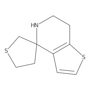 6,7-Dihydro-5H-spiro[thieno[3,2-c]pyridine-4,3'-thiolane]结构式