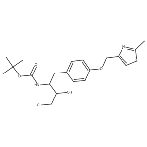 tert-butyl N-[(1S,2S)-3-chloro-2-hydroxy-1-[[4-[(2-methylthiazol-4-yl)methoxy]phenyl]methyl]propyl]carbamate结构式