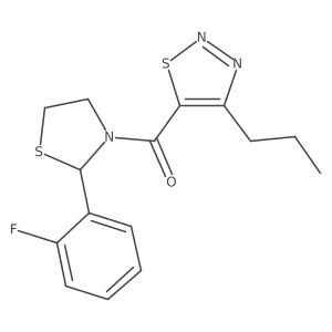 (2-(2-Fluorophenyl)thiazolidin-3-yl)(4-propyl-1,2,3-thiadiazol-5-yl)methanone结构式