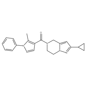 (2-cyclopropyl-6,7-dihydropyrazolo[1,5-a]pyrazin-5(4H)-yl)(5-methyl-1-phenyl-1H-pyrazol-4-yl)methanone结构式