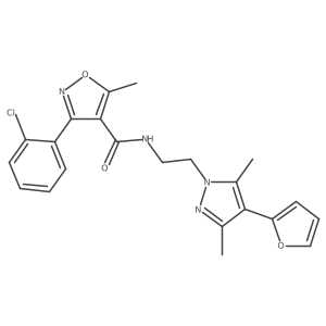 3-(2-chlorophenyl)-N-(2-(4-(furan-2-yl)-3,5-dimethyl-1H-pyrazol-1-yl)ethyl)-5-methylisoxazole-4-carboxamide Structure