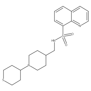 N-((1-(tetrahydro-2H-thiopyran-4-yl)piperidin-4-yl)methyl)quinoline-8-sulfonamide Structure