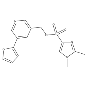 N-((5-(furan-2-yl)pyridin-3-yl)methyl)-1,2-dimethyl-1H-imidazole-4-sulfonamide结构式