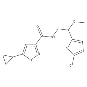 N-(2-(5-chlorothiophen-2-yl)-2-methoxyethyl)-5-cyclopropylisoxazole-3-carboxamide结构式