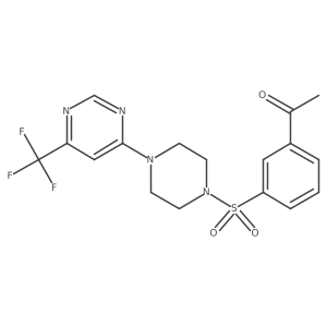 1-(3-((4-(6-(Trifluoromethyl)pyrimidin-4-yl)piperazin-1-yl)sulfonyl)phenyl)ethanone结构式