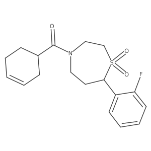Cyclohex-3-en-1-yl(7-(2-fluorophenyl)-1,1-dioxido-1,4-thiazepan-4-yl)methanone Structure