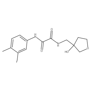 N1-(3-fluoro-4-methylphenyl)-N2-((3-hydroxytetrahydrofuran-3-yl)methyl)oxalamide结构式