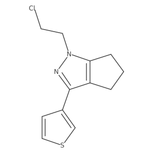 1-(2-Chloroethyl)-3-(thiophen-3-yl)-1,4,5,6-tetrahydrocyclopenta[c]pyrazole结构式