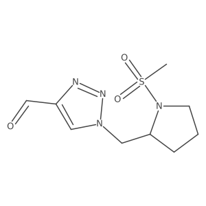 1-((1-(methylsulfonyl)pyrrolidin-2-yl)methyl)-1H-1,2,3-triazole-4-carbaldehyde结构式