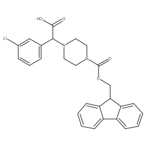 2-(3-chlorophenyl)-2-(4-{[(9H-fluoren-9-yl)methoxy]carbonyl}piperazin-1-yl)acetic acid结构式