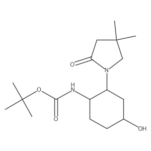 tert-butyl N-[2-(4,4-dimethyl-2-oxopyrrolidin-1-yl)-4-hydroxycyclohexyl]carbamate Structure