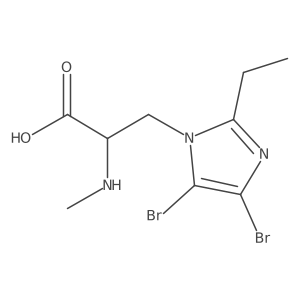 3-(4,5-dibromo-2-ethyl-1H-imidazol-1-yl)-2-(methylamino)propanoic acid Structure