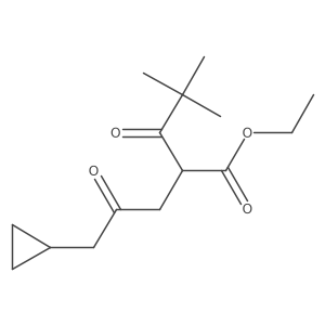 Ethyl 2-(3-cyclopropyl-2-oxopropyl)-4,4-dimethyl-3-oxopentanoate结构式