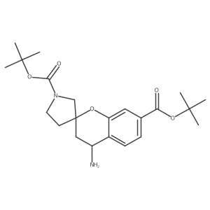 1',7-Di-tert-butyl 4-amino-3,4-dihydrospiro[1-benzopyran-2,3'-pyrrolidine]-1',7-dicarboxylate结构式