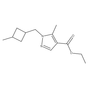 ethyl 5-methyl-1-[(3-methylcyclobutyl)methyl]-1H-pyrazole-4-carboxylate结构式