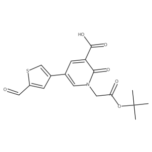 1-[2-(Tert-butoxy)-2-oxoethyl]-5-(5-formylthiophen-3-yl)-2-oxo-1,2-dihydropyridine-3-carboxylic acid Structure