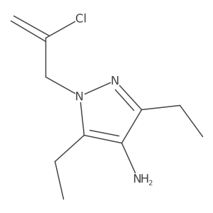 1-(2-chloroprop-2-en-1-yl)-3,5-diethyl-1H-pyrazol-4-amine结构式