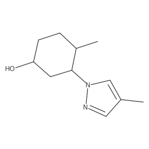 4-methyl-3-(4-methyl-1H-pyrazol-1-yl)cyclohexan-1-ol结构式