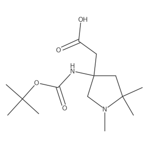2-(3-{[(Tert-butoxy)carbonyl]amino}-1,5,5-trimethylpyrrolidin-3-yl)acetic acid结构式