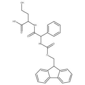 (2R)-2-[(2R)-2-({[(9H-fluoren-9-yl)methoxy]carbonyl}amino)-2-phenylacetamido]-4-hydroxybutanoic acid Structure