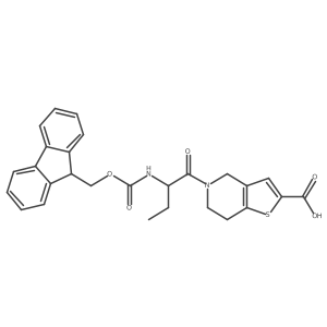 5-[(2R)-2-({[(9H-fluoren-9-yl)methoxy]carbonyl}amino)butanoyl]-4H,5H,6H,7H-thieno[3,2-c]pyridine-2-carboxylic acid结构式