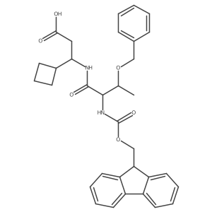 3-[(2R,3S)-3-(benzyloxy)-2-({[(9H-fluoren-9-yl)methoxy]carbonyl}amino)butanamido]-3-cyclobutylpropanoic acid Structure