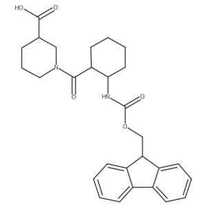 (3R)-1-[2-({[(9H-fluoren-9-yl)methoxy]carbonyl}amino)cyclohexanecarbonyl]piperidine-3-carboxylic acid Structure