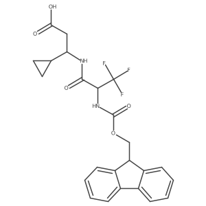 3-cyclopropyl-3-[2-({[(9H-fluoren-9-yl)methoxy]carbonyl}amino)-3,3,3-trifluoropropanamido]propanoic acid结构式