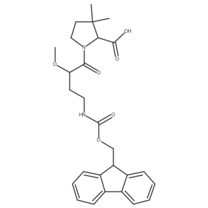 1-[4-({[(9H-fluoren-9-yl)methoxy]carbonyl}amino)-2-methoxybutanoyl]-3,3-dimethylpyrrolidine-2-carboxylic acid结构式