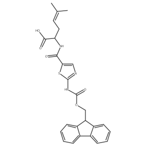 2-{[2-({[(9H-fluoren-9-yl)methoxy]carbonyl}amino)-1,3-thiazol-5-yl]formamido}-5-methylhex-4-enoic acid Structure