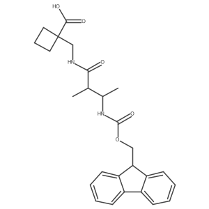 1-{[3-({[(9H-fluoren-9-yl)methoxy]carbonyl}amino)-2-methylbutanamido]methyl}cyclobutane-1-carboxylic acid Structure