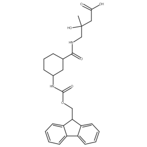 4-{[3-({[(9H-fluoren-9-yl)methoxy]carbonyl}amino)cyclohexyl]formamido}-3-hydroxy-3-methylbutanoic acid Structure
