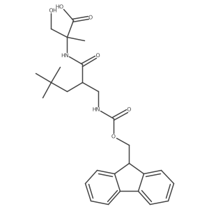 2-{2-[({[(9H-fluoren-9-yl)methoxy]carbonyl}amino)methyl]-4,4-dimethylpentanamido}-3-hydroxy-2-methylpropanoic acid结构式