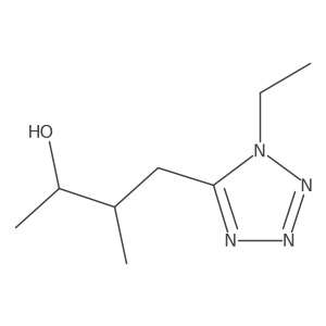 4-(1-ethyl-1H-1,2,3,4-tetrazol-5-yl)-3-methylbutan-2-ol结构式