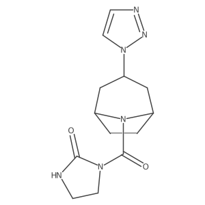 1-[3-(1H-1,2,3-triazol-1-yl)-8-azabicyclo[3.2.1]octane-8-carbonyl]imidazolidin-2-one结构式