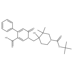 1-[[4-Hydroxy-3,3-dimethyl-1-[(2-methylpropan-2-yl)oxycarbonyl]piperidin-4-yl]methyl]-6-oxo-4-phenylpyridine-3-carboxylic acid结构式