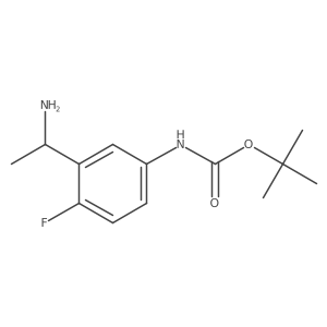 (R)-tert-Butyl (3-(1-aminoethyl)-4-fluorophenyl)carbamate结构式