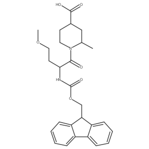 rac-(2R,4R)-1-[2-({[(9H-fluoren-9-yl)methoxy]carbonyl}amino)-4-methoxybutanoyl]-2-methylpiperidine-4-carboxylic acid Structure