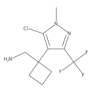 {1-[5-chloro-1-methyl-3-(trifluoromethyl)-1H-pyrazol-4-yl]cyclobutyl}methanamine Structure