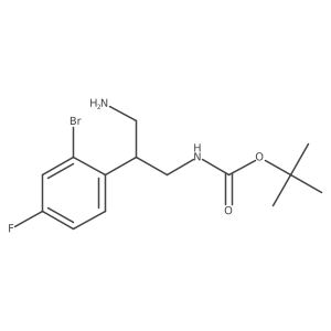 tert-butyl N-[3-amino-2-(2-bromo-4-fluorophenyl)propyl]carbamate结构式