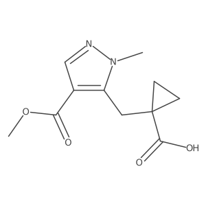 1-{[4-(methoxycarbonyl)-1-methyl-1H-pyrazol-5-yl]methyl}cyclopropane-1-carboxylic acid结构式