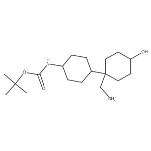 tert-butyl N-{4-[1-(aminomethyl)-4-hydroxycyclohexyl]cyclohexyl}carbamate Structure